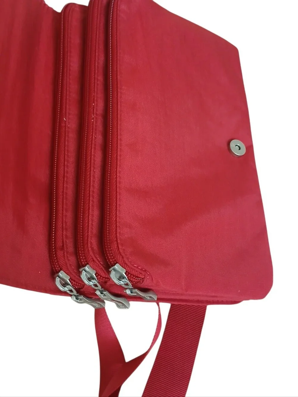 NEW Baggalini Venture Crossbody Nylon Travel Red Foldover Organizer Rugged